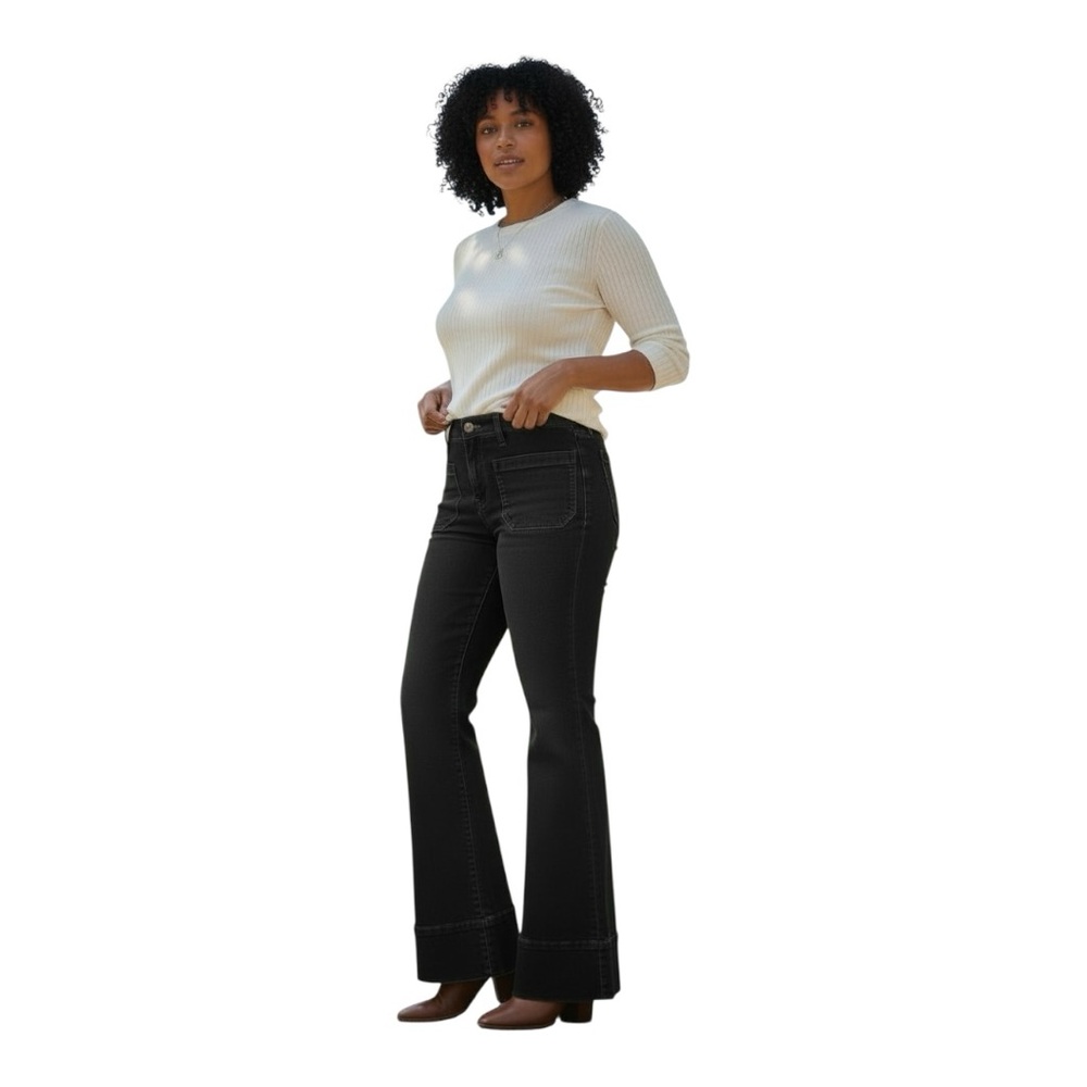Nurture Plus Patch Pocket High Rise Flare Jeans Size 18WR NEW Black